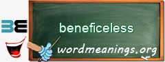 WordMeaning blackboard for beneficeless